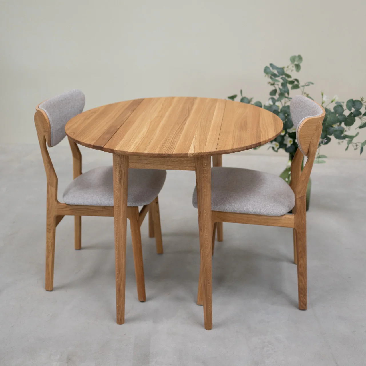 Table à manger ronde extensible en bois massif de chêne Luna - VESKOR - Image 6