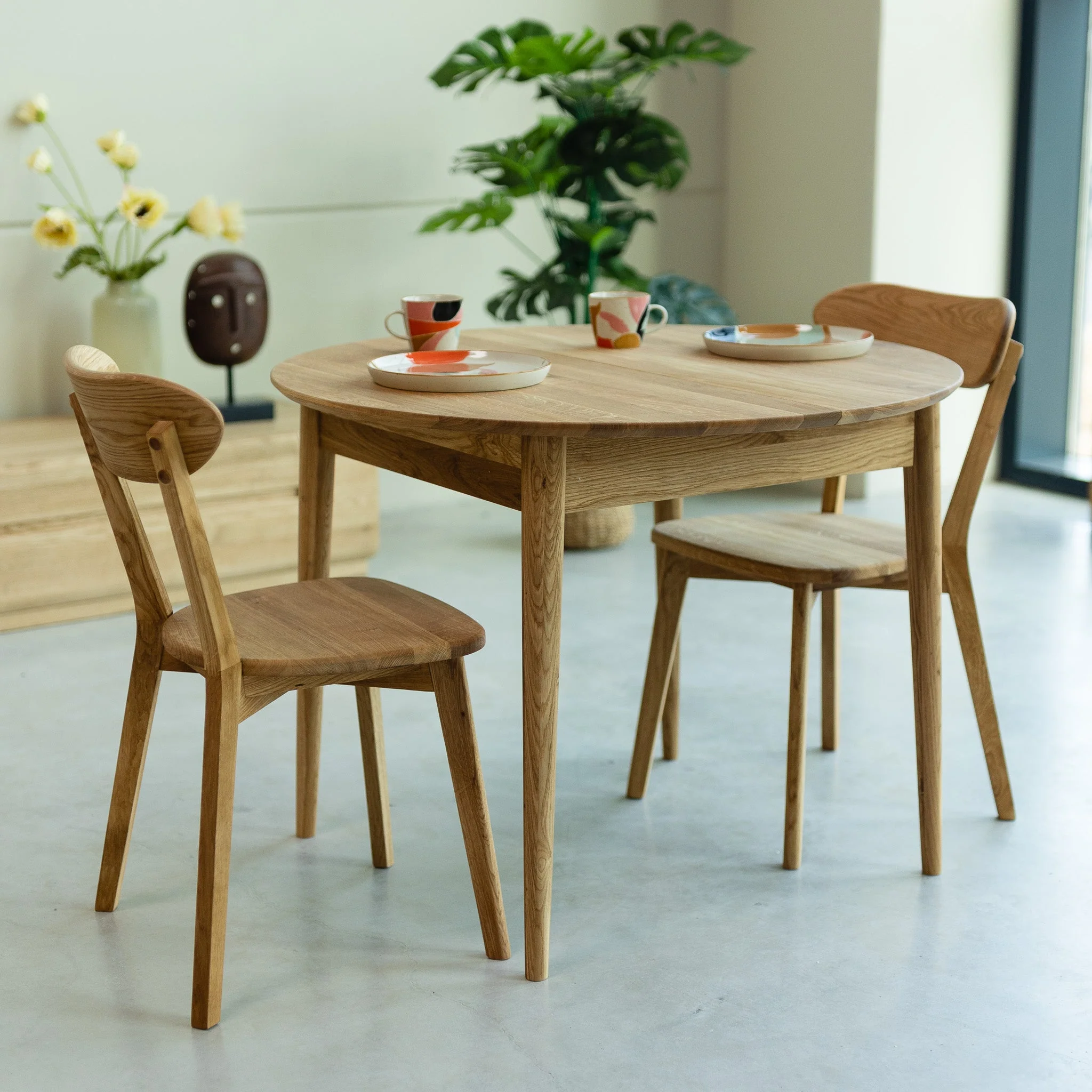 Table à manger ronde extensible en bois massif de chêne Malmo - VESKOR - Image 10