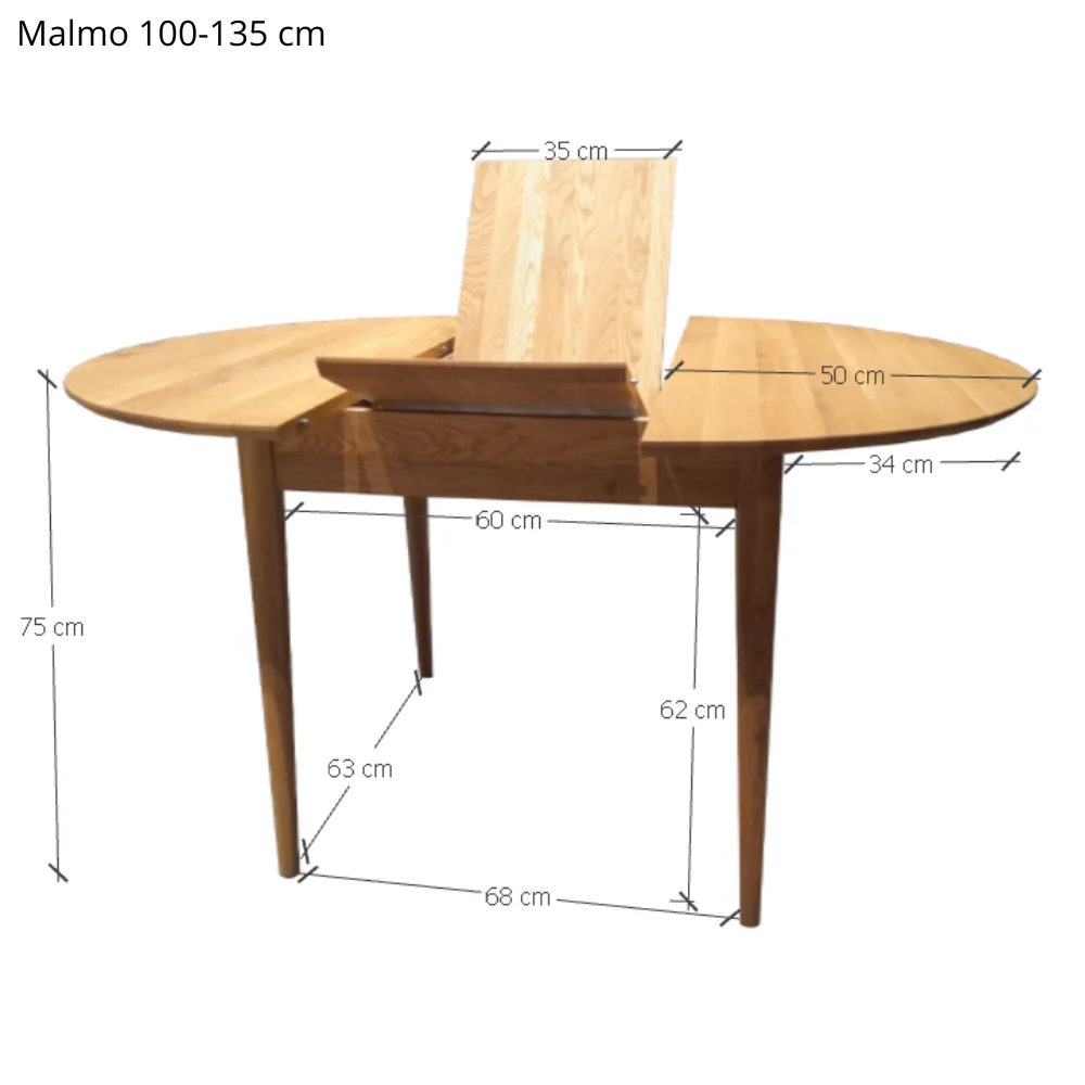 Table à manger ronde extensible en bois massif de chêne Malmo - VESKOR - Image 12
