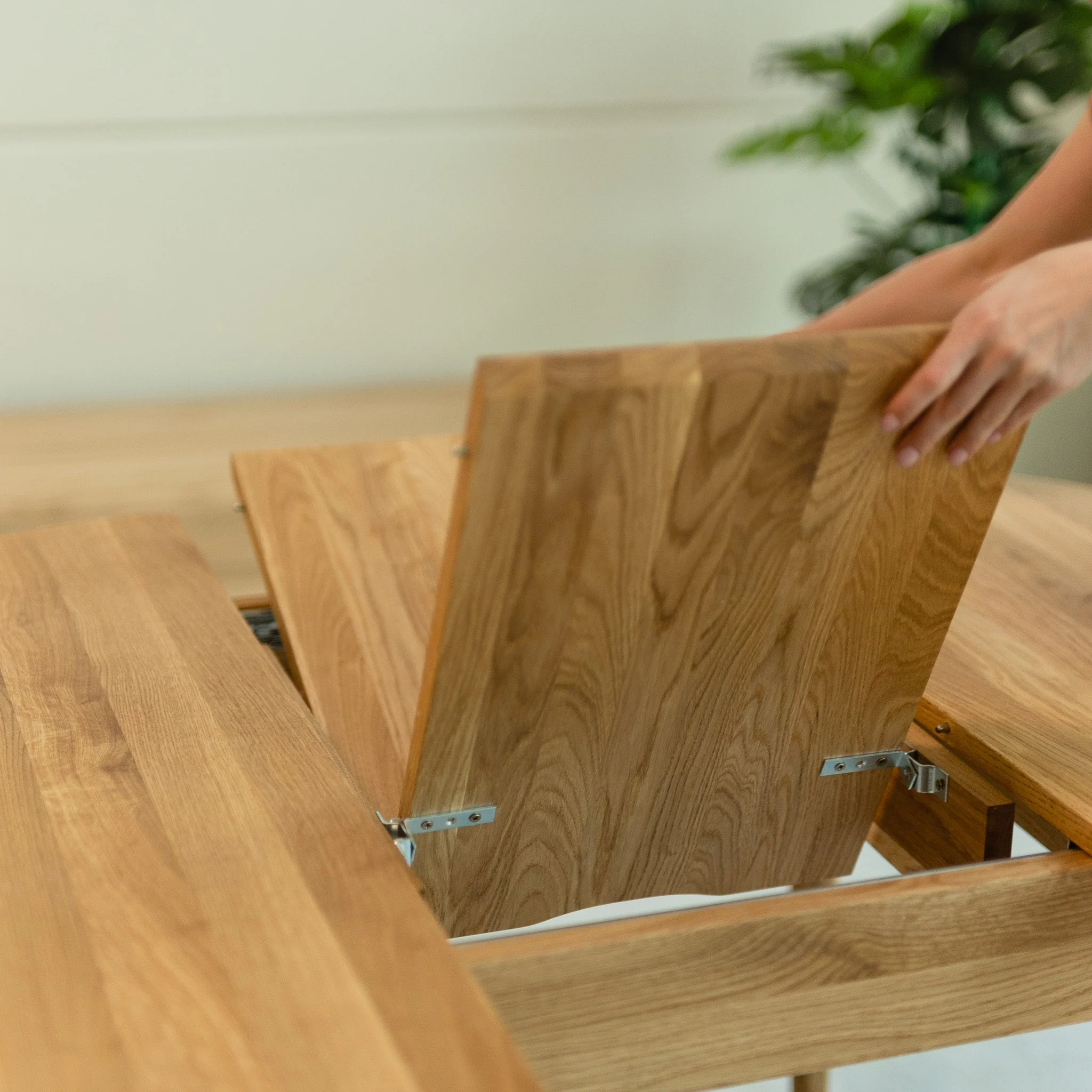 Table à manger ronde extensible en bois massif de chêne Malmo - VESKOR - Image 3