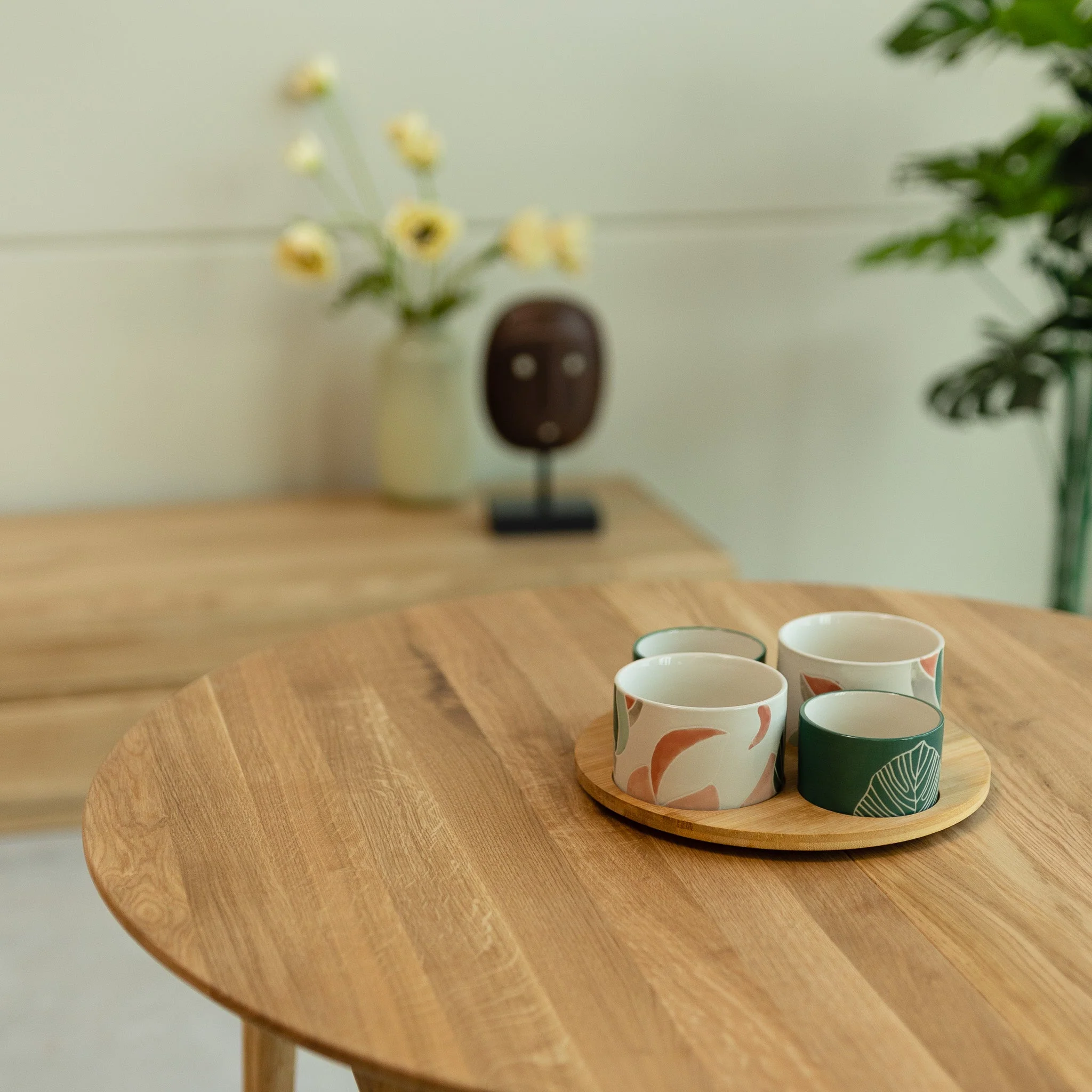 Table à manger ronde extensible en bois massif de chêne Malmo - VESKOR - Image 7