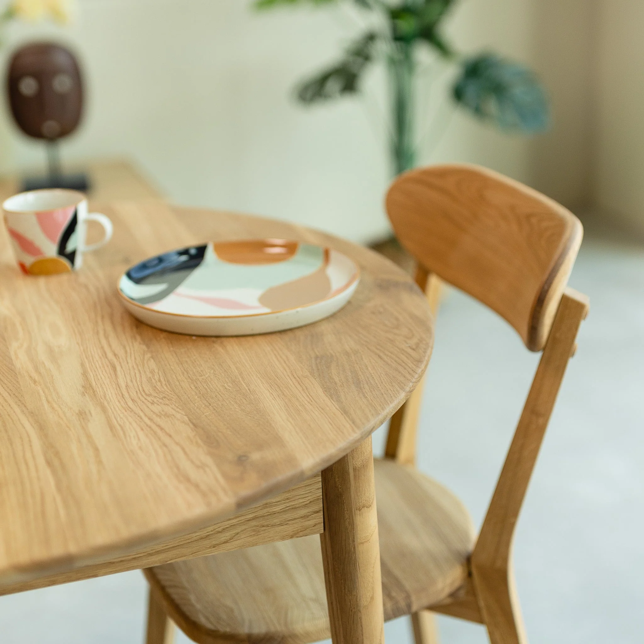 Table à manger ronde extensible en bois massif de chêne Malmo - VESKOR - Image 8