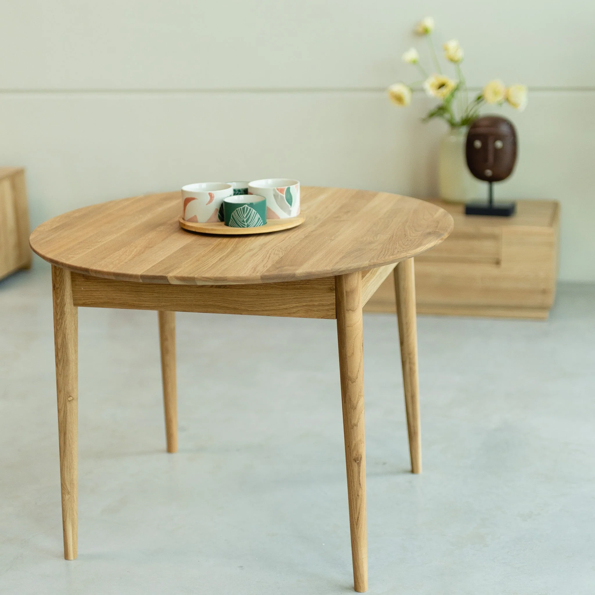 Table à manger ronde extensible en bois massif de chêne Malmo - VESKOR - Image 9