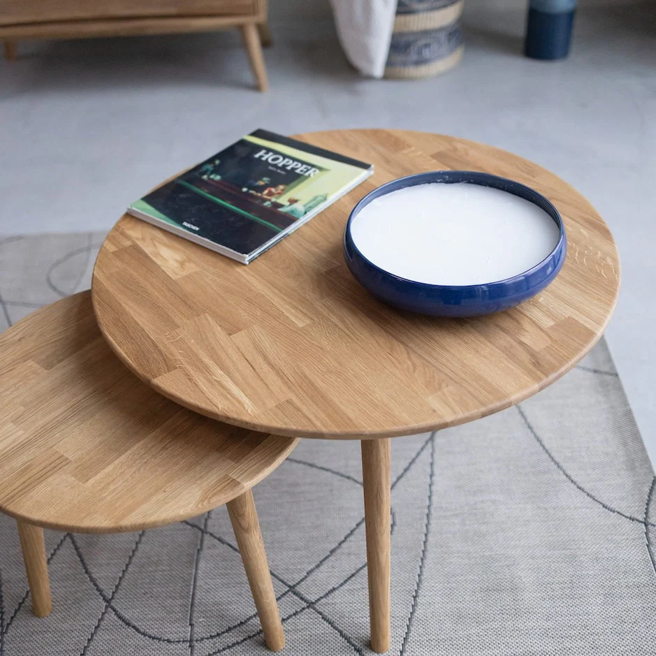 Table basse gigogne en bois massif de chêne Malmo - VESKOR - Image 4