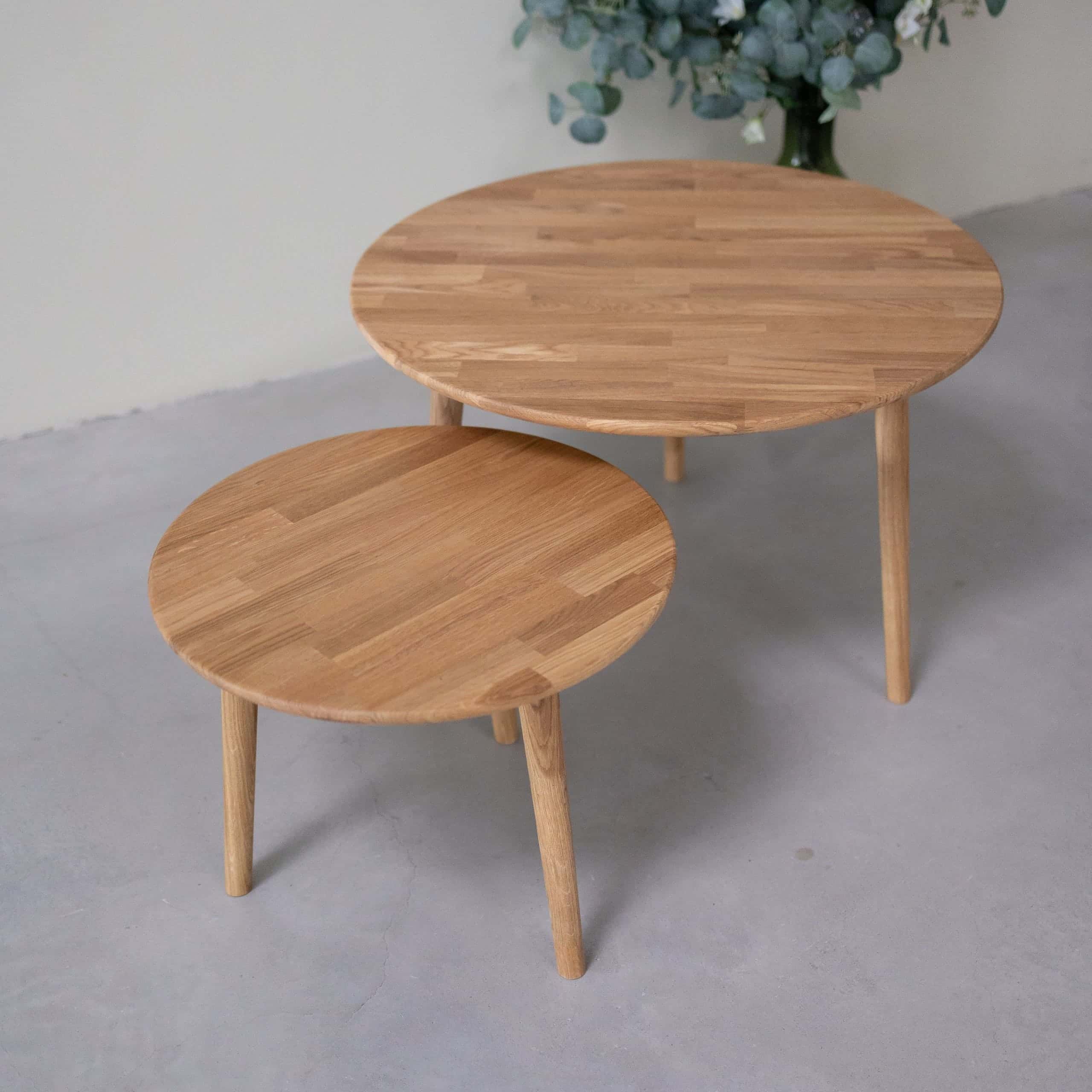 Table basse gigogne en bois massif de chêne Malmo - VESKOR - Image 5