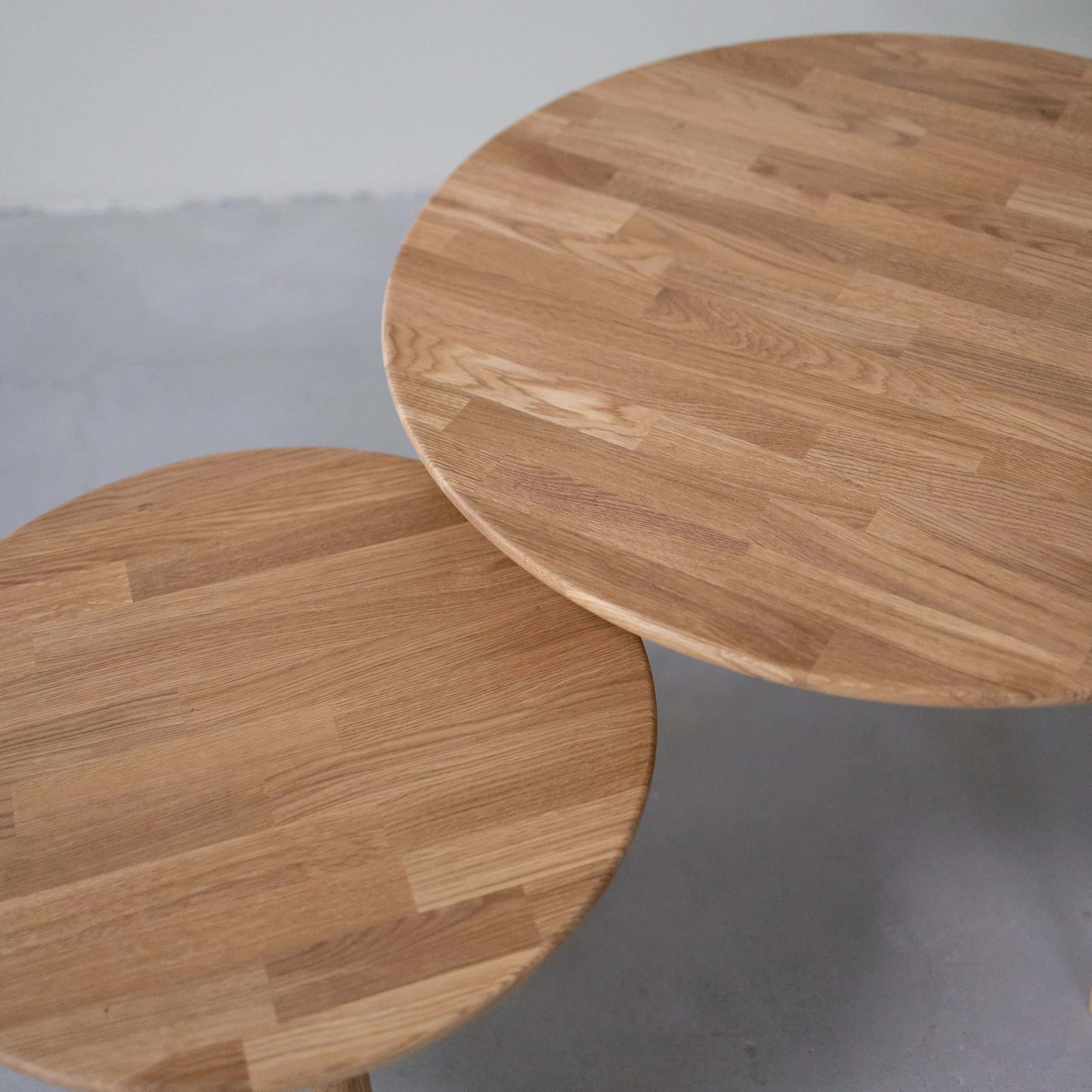 Table basse gigogne en bois massif de chêne Malmo - VESKOR - Image 6