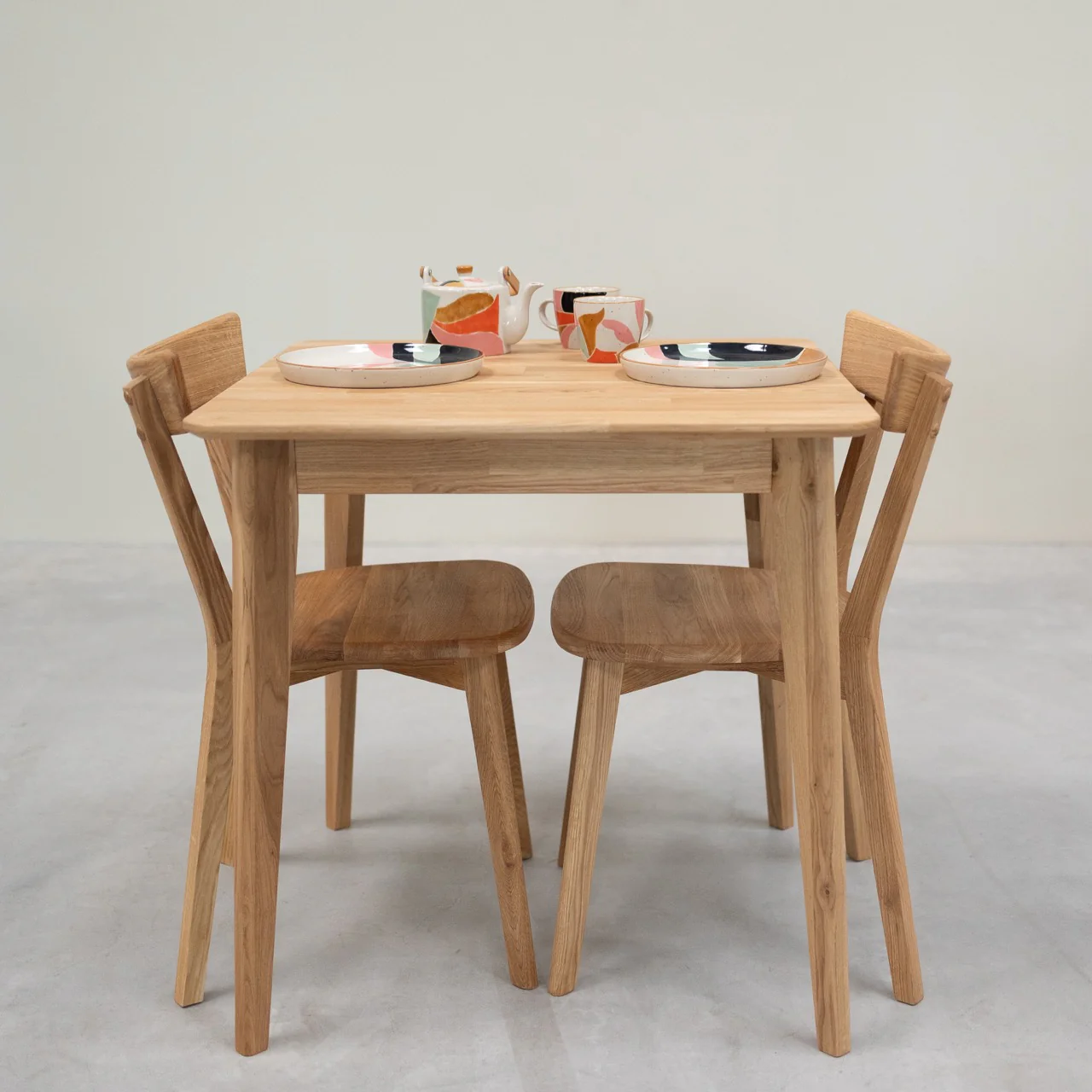 Table à manger carré en bois massif de chêne Gustaf - VESKOR - Image 8